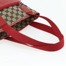 GUCCI GG Canvas Tote Bag Navy Silver 019 0402 3754 Auth 178006-7