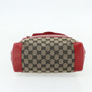 GUCCI GG Canvas Tote Bag Navy Silver 019 0402 3754 Auth 178006-5