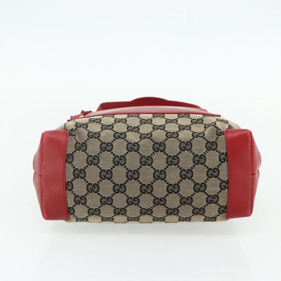 GUCCI GG Canvas Tote Bag Navy Silver 019 0402 3754 Auth 178006
