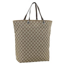 GUCCI GG Canvas Tote Bag Beige Silver 31242 Auth 178007-1