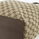 GUCCI GG Canvas Tote Bag Beige Silver 31242 Auth 178007-10