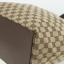 GUCCI GG Canvas Tote Bag Beige Silver 31242 Auth 178007-12