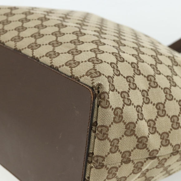 GUCCI GG Canvas Tote Bag Beige Silver 31242 Auth 178007
