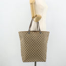 GUCCI GG Canvas Tote Bag Beige Silver 31242 Auth 178007-23