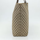 GUCCI GG Canvas Tote Bag Beige Silver 31242 Auth 178007-5