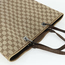 GUCCI GG Canvas Tote Bag Beige Silver 31242 Auth 178007-6