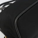 CELINE Circle Hand Bag Nylon Black Gold Auth 178010-11