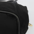 CELINE Circle Hand Bag Nylon Black Gold Auth 178010-12