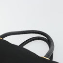 CELINE Circle Hand Bag Nylon Black Gold Auth 178010-8