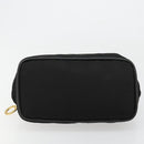 CELINE Circle Hand Bag Nylon Black Gold Auth 178010-9