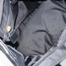 CELINE Circle Hand Bag Nylon Black Gold Auth 178011A-11