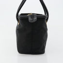 CELINE Circle Hand Bag Nylon Black Gold Auth 178011A-4