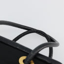CELINE Circle Hand Bag Nylon Black Gold Auth 178011A-8