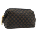 CELINE Macadam Canvas Pouch PVC Leather Brown Gold Auth 178013V-1