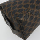 CELINE Macadam Canvas Pouch PVC Leather Brown Gold Auth 178013V-16