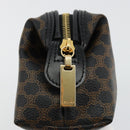 CELINE Macadam Canvas Pouch PVC Leather Brown Gold Auth 178013V-8