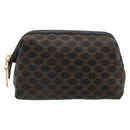 CELINE Macadam Canvas Pouch PVC Leather Brown Gold Auth 178013V-13