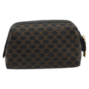 CELINE Macadam Canvas Pouch PVC Leather Brown Gold Auth 178013V-2
