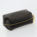 CELINE Macadam Canvas Pouch PVC Leather Brown Gold Auth 178013V-5
