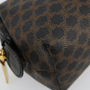 CELINE Macadam Canvas Pouch PVC Leather Brown Gold Auth 178013V-14