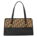 Christian Dior Trotter Canvas Hand Bag Beige Gold Auth 178014-2