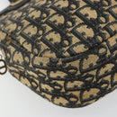 Christian Dior Trotter Canvas Hand Bag Navy Gold Auth 178015-11