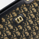Christian Dior Trotter Canvas Hand Bag Navy Gold Auth 178015-14