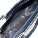 Christian Dior Trotter Canvas Hand Bag Navy Gold Auth 178015-17