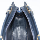Christian Dior Trotter Canvas Hand Bag Navy Gold Auth 178015-18