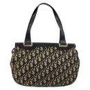 Christian Dior Trotter Canvas Hand Bag Navy Gold Auth 178015-3
