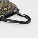Christian Dior Trotter Canvas Hand Bag Navy Gold Auth 178015-7