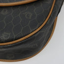 Christian Dior Honeycomb Canvas Shoulder Bag PVC Black Gold Auth 178016-14