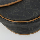 Christian Dior Honeycomb Canvas Shoulder Bag PVC Black Gold Auth 178016-15