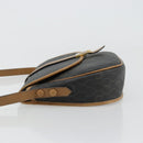 Christian Dior Honeycomb Canvas Shoulder Bag PVC Black Gold Auth 178016-4