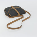 Christian Dior Honeycomb Canvas Shoulder Bag PVC Black Gold Auth 178016-7