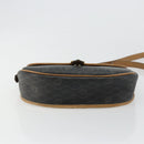 Christian Dior Honeycomb Canvas Shoulder Bag PVC Black Gold Auth 178016-5