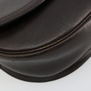 Christian Dior Shoulder Bag Leather Dark Brown Gold Auth 178017-11