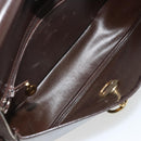 Christian Dior Shoulder Bag Leather Dark Brown Gold Auth 178017-17