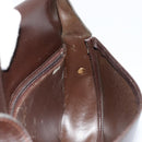 Christian Dior Shoulder Bag Leather Dark Brown Gold Auth 178017-18