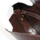 Christian Dior Shoulder Bag Leather Dark Brown Gold Auth 178017-19