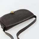 Christian Dior Shoulder Bag Leather Dark Brown Gold Auth 178017-6