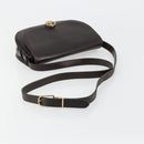 Christian Dior Shoulder Bag Leather Dark Brown Gold Auth 178017-7