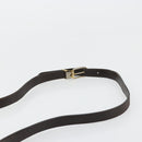 Christian Dior Shoulder Bag Leather Dark Brown Gold Auth 178017-8