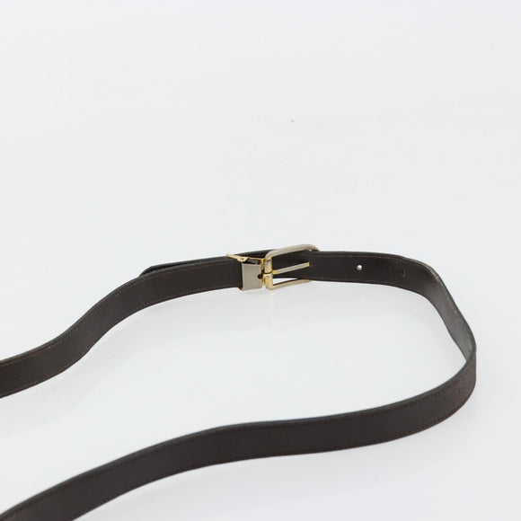 Christian Dior Shoulder Bag Leather Dark Brown Gold Auth 178017