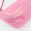 PRADA Accessory Pouch Nylon Pink Silver Auth 178018-14