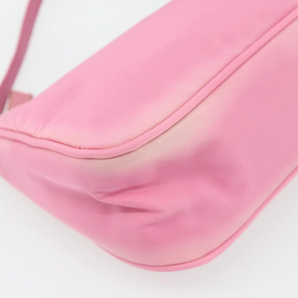 PRADA Accessory Pouch Nylon Pink Silver Auth 178018