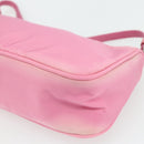 PRADA Accessory Pouch Nylon Pink Silver Auth 178018-15