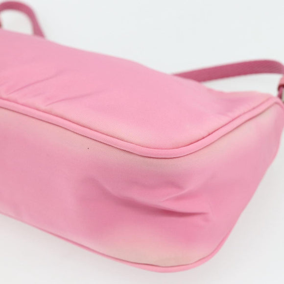 PRADA Accessory Pouch Nylon Pink Silver Auth 178018