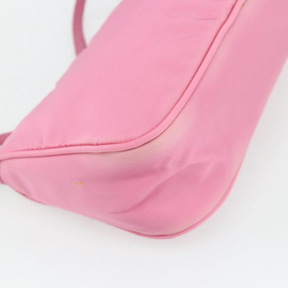 PRADA Accessory Pouch Nylon Pink Silver Auth 178018