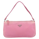 PRADA Accessory Pouch Nylon Pink Silver Auth 178018-13